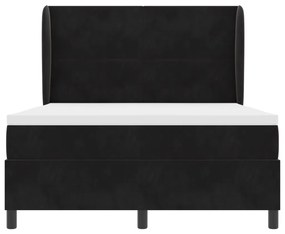 Boxspring Ágy Matresszel Fekete 140x200 cm Bársonyos