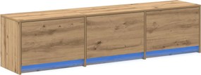 vidaXL TV szekrény leddel Artisan tölgy 165 x 34 x 40 cm Faanyag