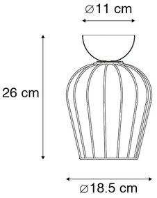 Modern mennyezeti lámpa fekete dróthálóval - Palica