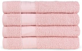 Rózsaszín frottír pamut törölköző szett 4 db-os 50x100 cm – Good Morning