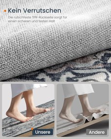 szőnyeg, 61 x 92 cm, csúszásmentes nappali szőnyeg, szürke