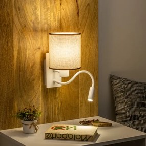 Brilagi - LED Fali lámpa NUBILA 1xE27/25W/230V + LED/3W fehér/barna