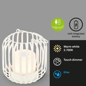 Brilo - LED Dimmelhető újratölthető asztali lámpa LED/2W/5V IP44 fehér