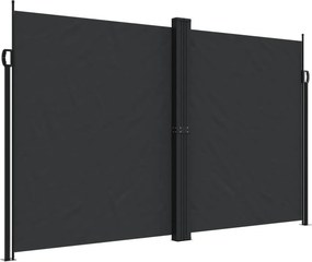 vidaXL fekete behúzható oldalsó napellenző 200 x 600 cm