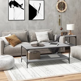 Szürke sonoma szerelt fa dohányzóasztal 100 x 50 x 40 cm
