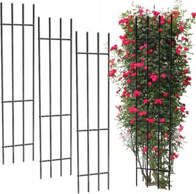 Kerti Pergola Fém Növénytámasz Rózsa Virág Rács Szett 3DB-OS