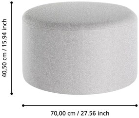 Eglo 424131 - 2 db MAHALEVONA taburet, átmérő 45,5/70 cm, szürke