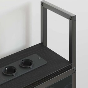 Tárolós Fejtámla Töltő Állomással Musta tammi 150 cm Faanyag