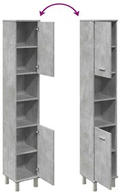 betonszürke forgácslap fürdőszobaszekrény 30 x 30 x 179 cm