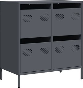 vidaXL antracit hidegen hengerelt acél tálalószekrény 68x39x73,5 cm