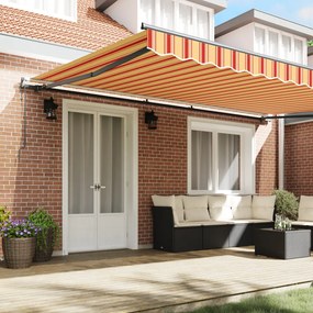Automatikus Behúzható Napellenző Sárga és Narancssárga 500x350 cm