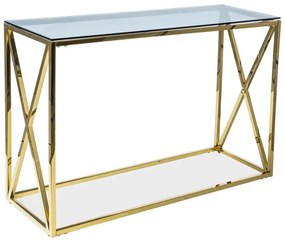 Dohányzóasztal ELISE C v színezett üveg/arany 120x40 cm