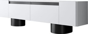 Bohem TV-állvány, fehér-fekete, 180 cm