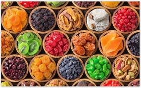 Fotótapéták 416x254 Aszalt gyümölcsök tálakban