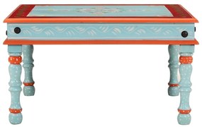 kézzel festett kék tömör mangófa dohányzóasztal