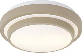 Modern mennyezeti lámpa taupe és fehér 34 cm 2-lámpás IP44 - Walden