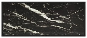 Fekete dohányzóasztal fekete márvány mintás üveggel 120x50x35cm