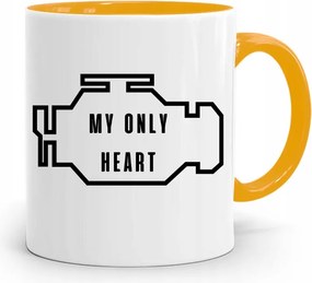 Sárga Bögre Ajándék Szerelőnek My Only Heart nyomott mintával