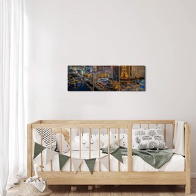 Éjszakai Las Vegas-i kép (órával) (90x30 cm)