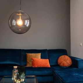 Modern lógólámpa sárgarézzel és füstüveggel 50 cm - Ball