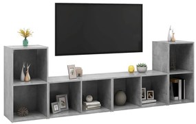4 db betonszürke szerelt fa TV-szekrény 72 x 35 x 36,5 cm