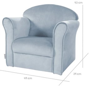 Világoskék bársony gyerek fotel Lil Sofa – Roba