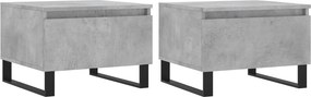 vidaXL 2 db betonszürke szerelt fa dohányzóasztal 50 x 46 x 35 cm