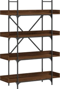 vidaXL 4-szintes barna tölgy szerelt fa könyvespolc 100x33x145,5 cm