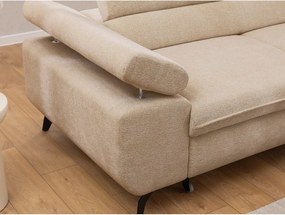 Bézs zsenília sarokkanapé (jobb oldali-L alakú) Marbeya – Ropez