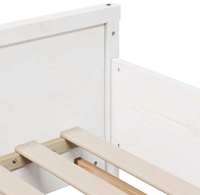 Ágykeret matracmal fejtámlával Fehér 80 x 200 cm Tömör fenyőfa