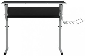 fekete-szürke szerelt fa és acél íróasztal 110x53x(58-87) cm