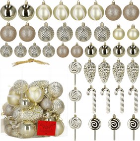 Karácsonyfadísz 40 db-os Karácsonyfa 14cm Törhetetlen Medál Szett