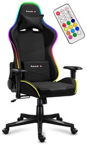 Prémium gamer szék, FORCE RGB Black Mesh játékszék