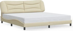 vidaXL krémszínű szövet ágykeret matrac nélkül Hvar 200 x 200 cm