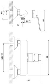 Aqualine - Zuhanycsap SINTRA fényezett króm