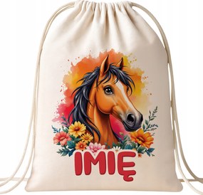 Személyre szabott Pamut Hátizsák Ló Cuki Gyerekeknek