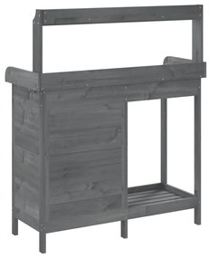 szürke tömör fenyőfa ültetőasztal szekrénnyel 110,5x45x124,5 cm