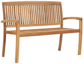 vidaXL 2 személyes tömör tíkfa kerti pad asztallal 120 cm