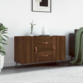 barna tölgyszínű szerelt fa tálalószekrény 100 x 36 x 60 cm