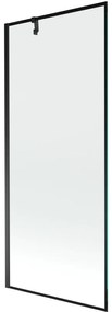 Mexen Next, kĂĄdparavĂĄn 1 szĂĄrny 80 x 150 cm, fix szĂĄrny, 6 mm ĂĄtlĂĄtszĂł ĂŒveg fekete mintĂĄval, fekete profil, 895-080-000-00-70-70