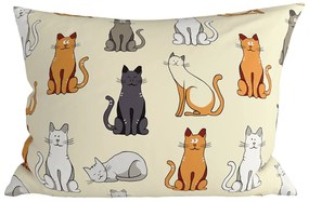 2 db díszpárnahuzat szett COLORED CATS BLEND 50x70 cm, krémszínű