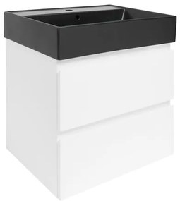 SAT B-Way Fürdőszobaszekrény mosdóval 59x50x45 cm fehér fényes BWAY260WU2BB