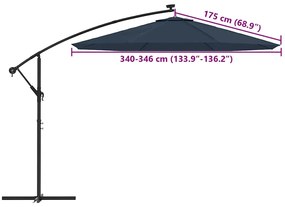 kék konzolos napernyőponyva 350 cm