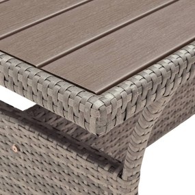vidaXL szürke polyrattan kerti asztal 120 x 70 x 66 cm