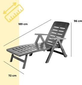 SMERALDO kerti napozóágy, 72×189×96cm, antracit I.P.A.E-Progarden