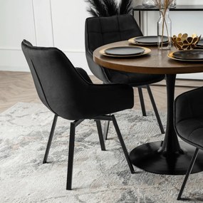 Forgó Étkezőszék Fekete Színben. LUNA