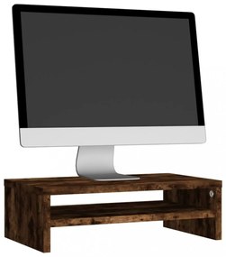 füstös tölgy színű szerelt fa monitorállvány 42 x 24 x 13 cm