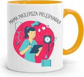 Sárga Bögre A Legjobb Ápolónő Anyukájának, fényképes nyomattal