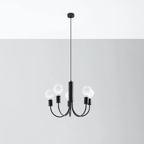 Fekete függőlámpa ø 45 cm Karim – Sollux