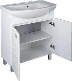 Viva SZQUARE 55 lábon álló fürdőszobabútor Sanovit ZENON 6055 porcelán mosdóval 55 x 44 cm